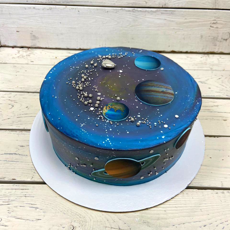 торт, космос, планеты